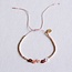 Miyuki armband met 5 mini madeliefjes - mix nude