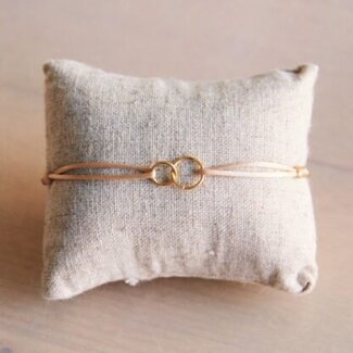 Koning Bamboe Infinity satin bracelet - champagne