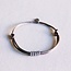 Koning Bamboe Satin bracelet with rings - taupe/silver