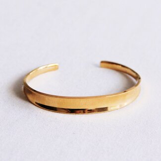 Koning Bamboe Bangle breed uitlopend - goud