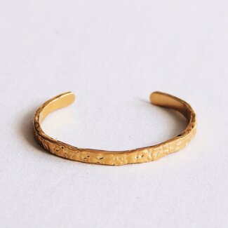 Koning Bamboe Armreif mit Muster - Gold