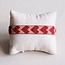 Koning Bamboe Woven bracelet with hearts - bordeaux/salmon