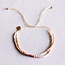 Koning Bamboe Double Miyuki bracelet - nude/white/taupe