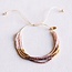 Koning Bamboe Quadruple Miyuki bracelet - nude/taupe/gold-plated