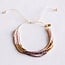 Koning Bamboe Vierfaches Miyuki-Armband - Nude/Taupe/Vergoldet