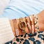 Koning Bamboe Quadruple Miyuki bracelet - nude/taupe/gold-plated