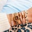 Koning Bamboe Vierfaches Miyuki-Armband - Nude/Taupe/Vergoldet
