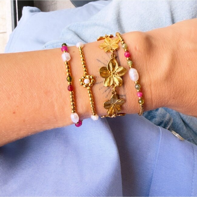 Koning Bamboe Armband mit Blumen