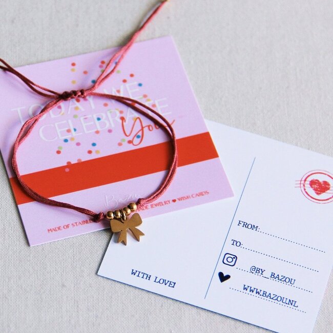 Koning Bamboe Today We Celebrate You - Wish Card with Bracelet