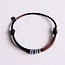 Koning Bamboe Satin bracelet with rings - dark brown/silver