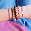 Natuursteen kralen armband xl - mokka
