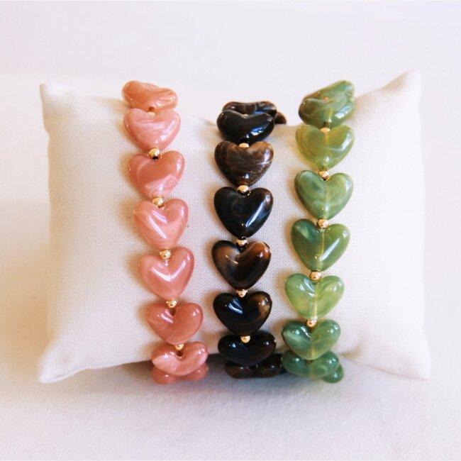 Koning Bamboe XL Harzperlen-Armband - Lachs