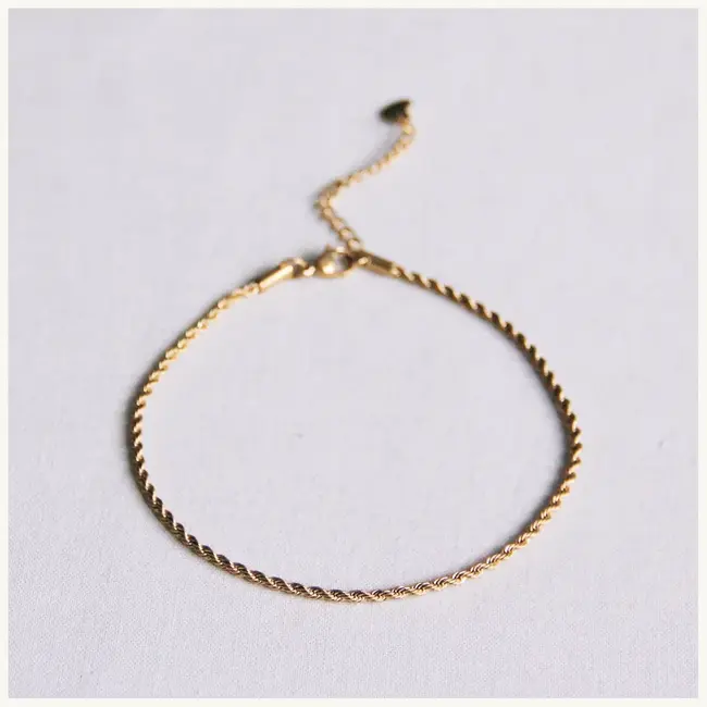 Koning Bamboe Twisted anklet - gold