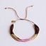 Koning Bamboe Vierfaches Miyuki-Armband - Braun/Lila/Vergoldet