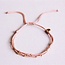 Koning Bamboe Quadruple satin bracelet with beads - dusty pink