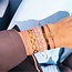 Koning Bamboe Quadruple satin bracelet with beads - dusty pink