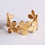 Koning Bamboe XL-Armreif mit Blumen - Gold