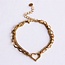Dubbele schakelarmband met open hart - goud