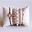 Koning Bamboe Woven bracelet 'stripes' - nude shades