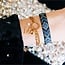 Koning Bamboe Double link bracelet with open heart - gold