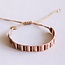 Geweven armband 'strepen' - nude tinten
