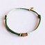 Koning Bamboe Satin bracelet with rings - green/gold