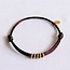 Koning Bamboe Satin Bracelet with Rings - Dark Brown/Gold