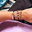 Koning Bamboe Satin Bracelet with Rings - Dark Brown/Gold