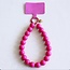 Koning Bamboe Handy-Handschlaufe mit Perlen XXL - Fuchsia