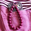 Koning Bamboe Handy-Handschlaufe mit Perlen XL - Cerise