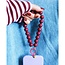 Koning Bamboe Handy-Handschlaufe mit Perlen XL - Cerise