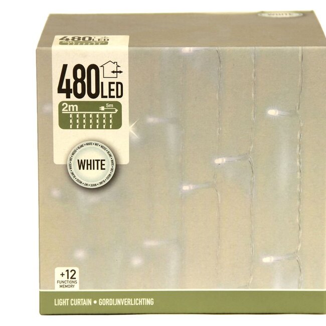 Curtain lighting - 480LED - 225x300cm - white