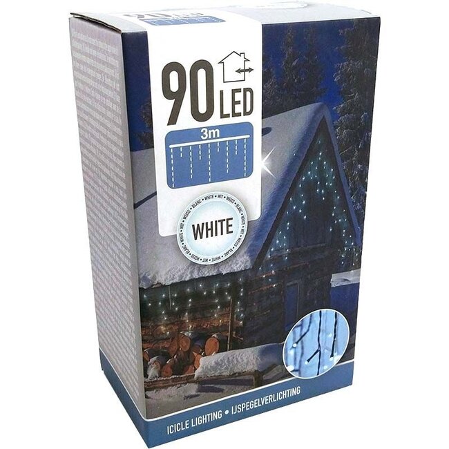 Icicle lighting - 90 LED - 3 meters - white