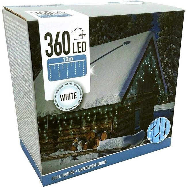 IJspegel verlichting - 360 LED's  -12 meter - wit