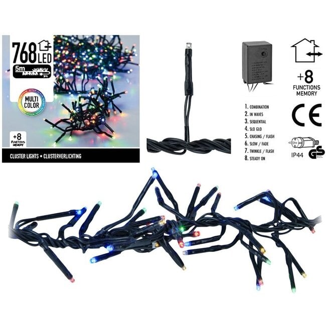 Cluster lighting 768 LED 5.5m multicolor