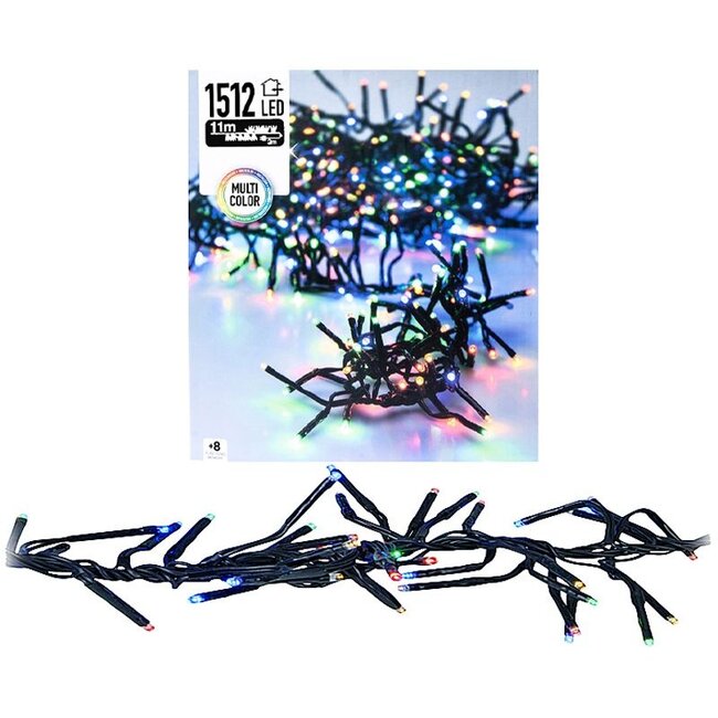 Cluster-LED-Lichterkette - 1512 LEDs, 11 m, Mehrfarbig