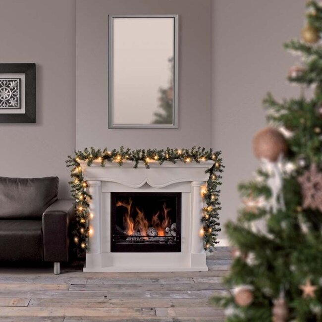 Garland with 30 LED - warm white - 2.70 meters - with timer - on battery