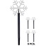 LED-Gartenstecker in Schneeflockenform - 5 Stück - Mit Timer