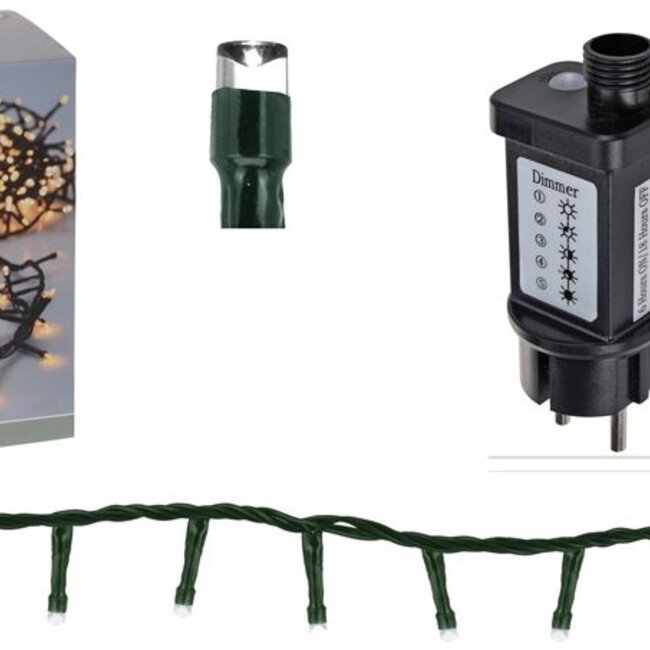 Micro Cluster LED String Lights - 700 LEDs, 14 m, Extra Warm White, Timer and Dimmer
