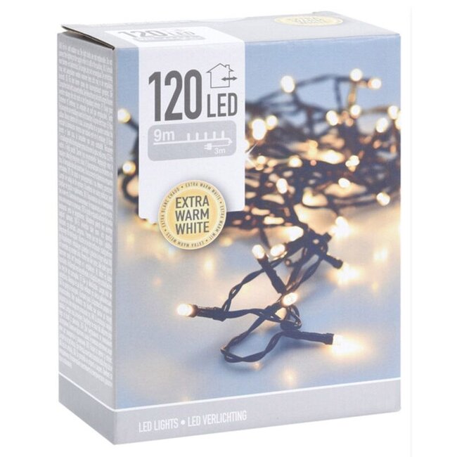 LED-Lichterkette - 120 LEDs - 9 m - Extrawarmweiß