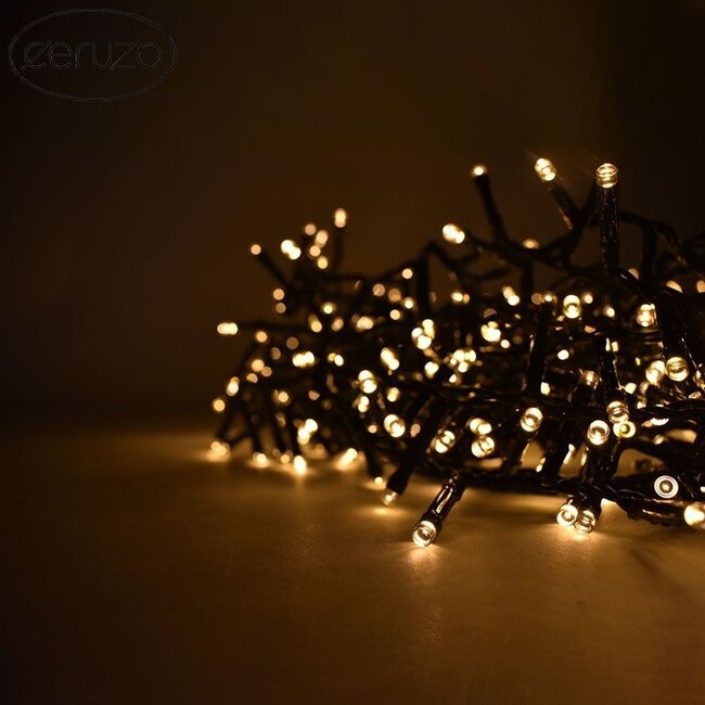 Ceruzo Microcluster-Lichterkette - 400 LEDs - 8 m - Extra warmweiß - 8 Lichtfunktionen und Memory-Funktion