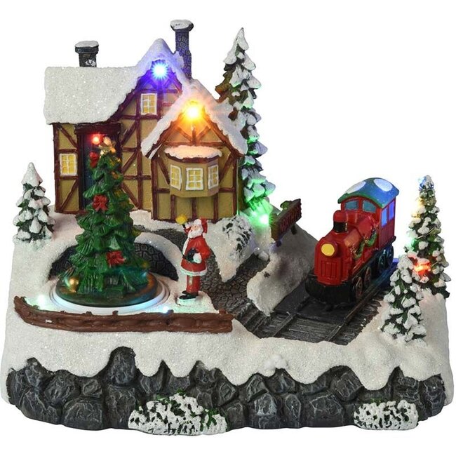 Christmas scene - Train - with lighting and movement - battery powered