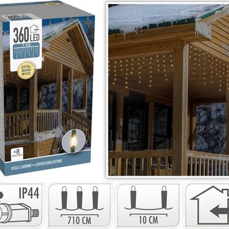 Icicle Light Curtain - 7.10 meters - 360 LEDs - extra warm white