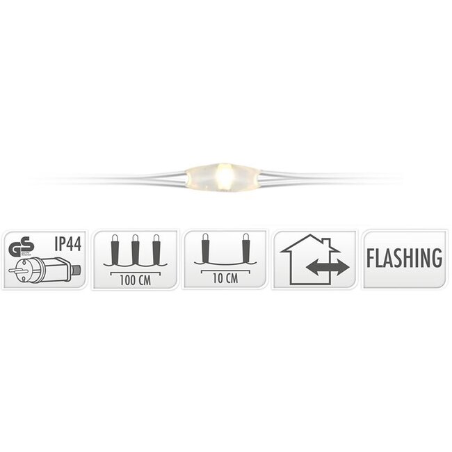 Kaskadenbeleuchtung mit Glühwürmcheneffekt - 100 LEDs - Warmweiß