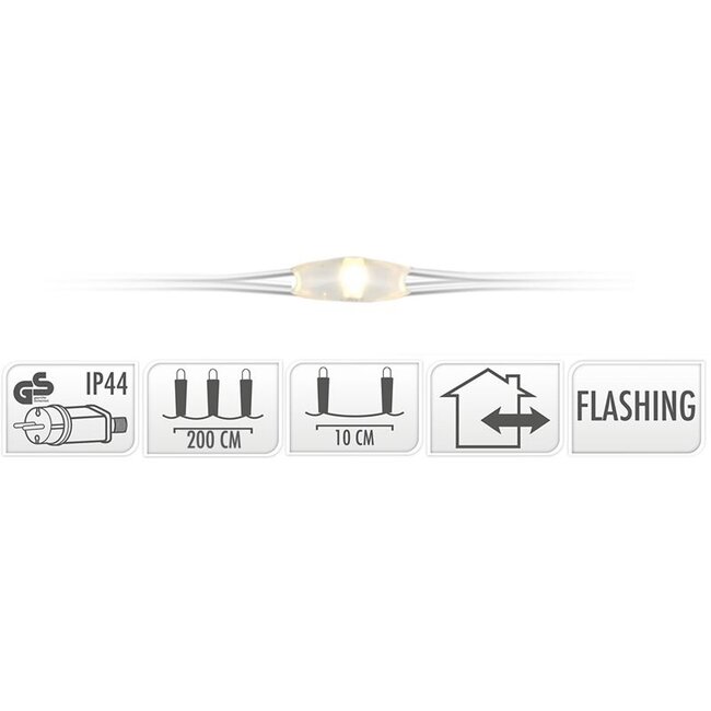 Cascadeverlichting met vuurvliegjeseffect  - 200 led - warm wit