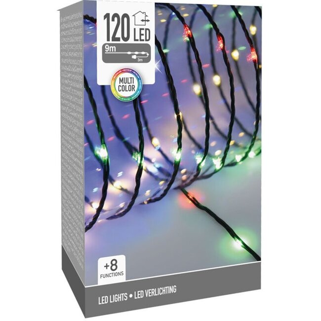 Soft Wire LED-Lichterkette - 120 LEDs, 9 m, Mehrfarbig, 8 Lichtfunktionen