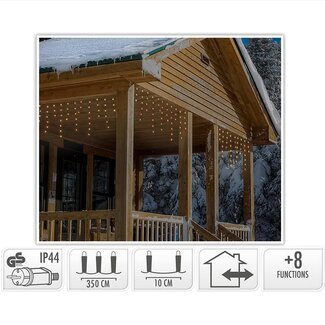 Icicle Light Curtain - 3.5 meters - 180 LEDs - extra warm white