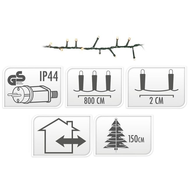 Snakelight LED-Lichterkette - 400 LEDs, 8 m, Extrawarmweiß