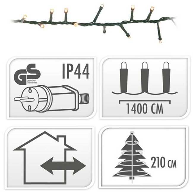 Snakelight LED-Lichterkette - 700 LEDs - 14 m - Extrawarmweiß
