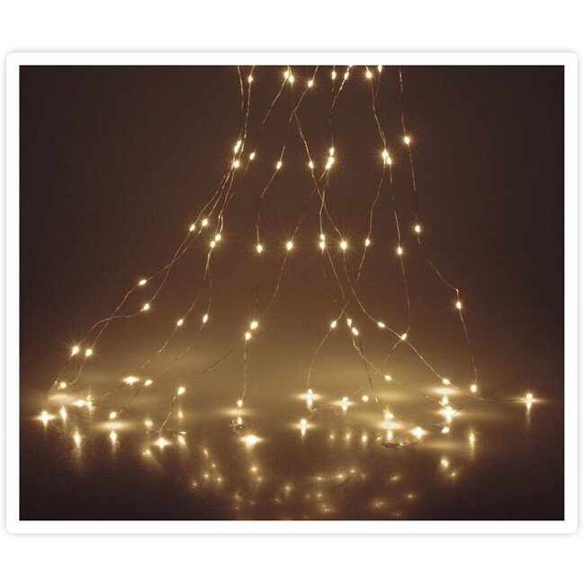 Kaskaden-Lichterkette mit Silberdraht - 300 LEDs - Blinkfunktion